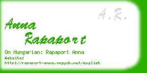 anna rapaport business card